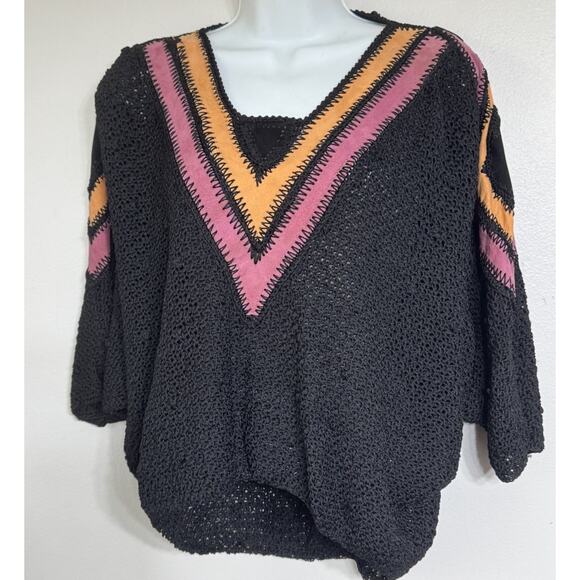 Vintage Norma Canada Sweater Women’s Size Small Style 1223 Leather Trim - Picture 4 of 12